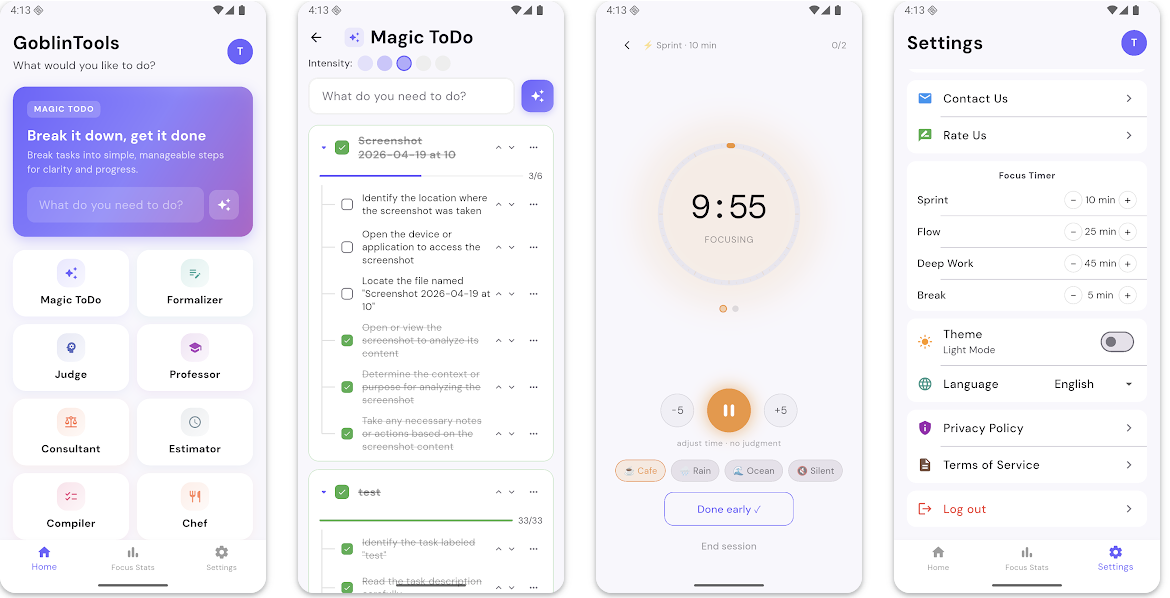 Goblin Tools - AI ADHD Planner